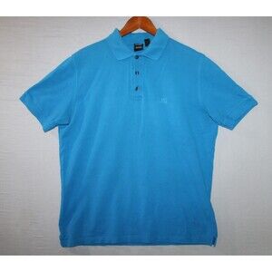 Men’s Hugo Boss Blue Regular Fit Polo Short Sleeve Pima Cotton Size Large
